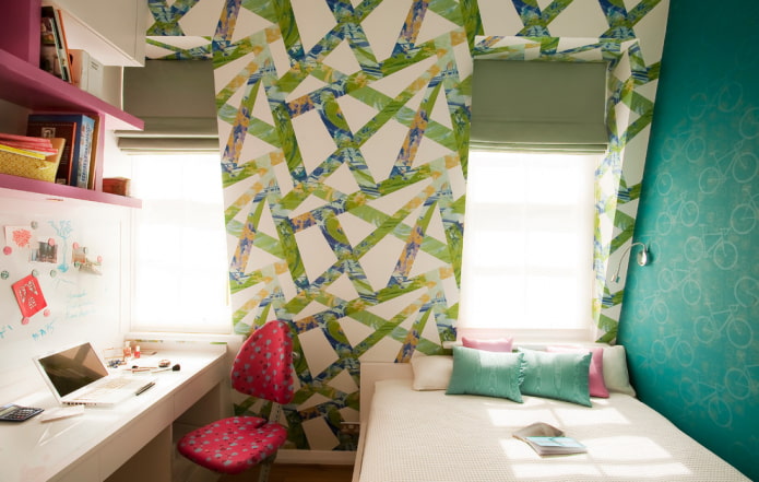 design dormitor mansardă pentru adolescentă