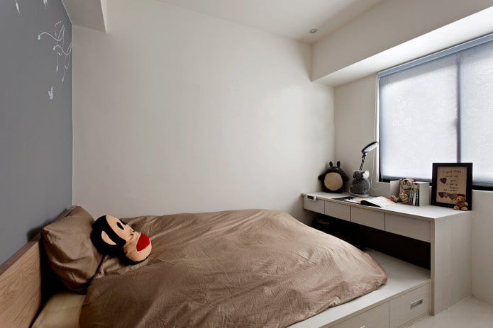 genç kızlar için minimalist yatak odası