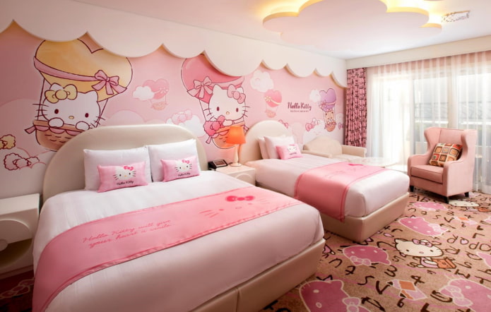 design ložnice pro dvě dívky