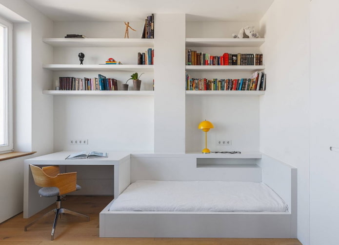 genç çocuk için minimalist yatak odası
