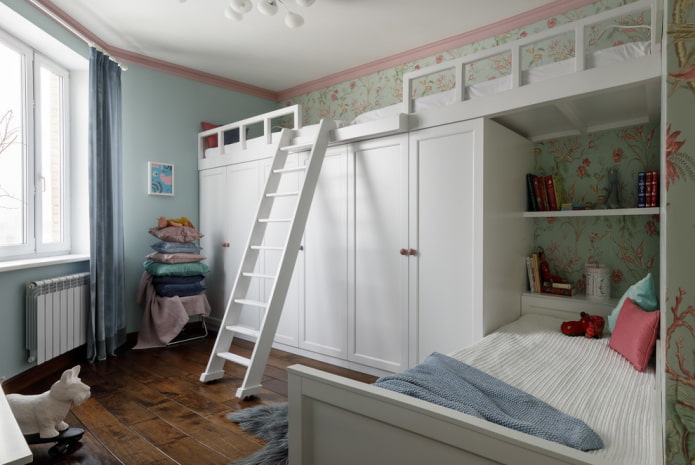 sistemazione di una camera da letto per tre bambini