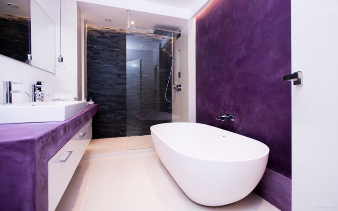 bain blanc et violet