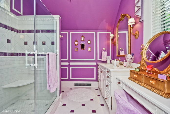 plafond et murs violets