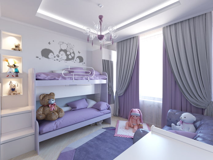 quarto branco lilás