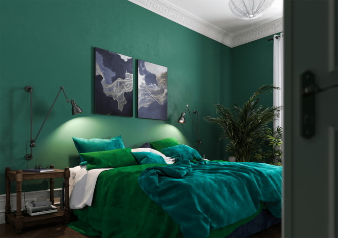 décoration chambre verte