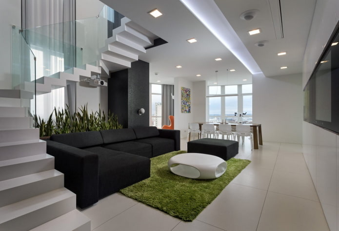 interior design of a two-story apartment