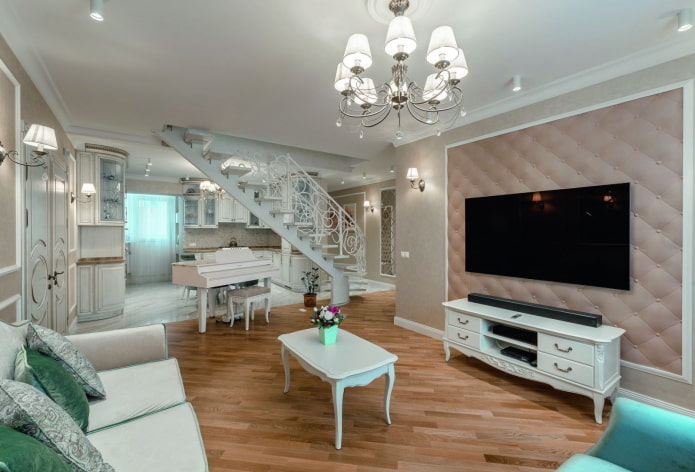 nội thất của một căn hộ tầng trong phong cách provence