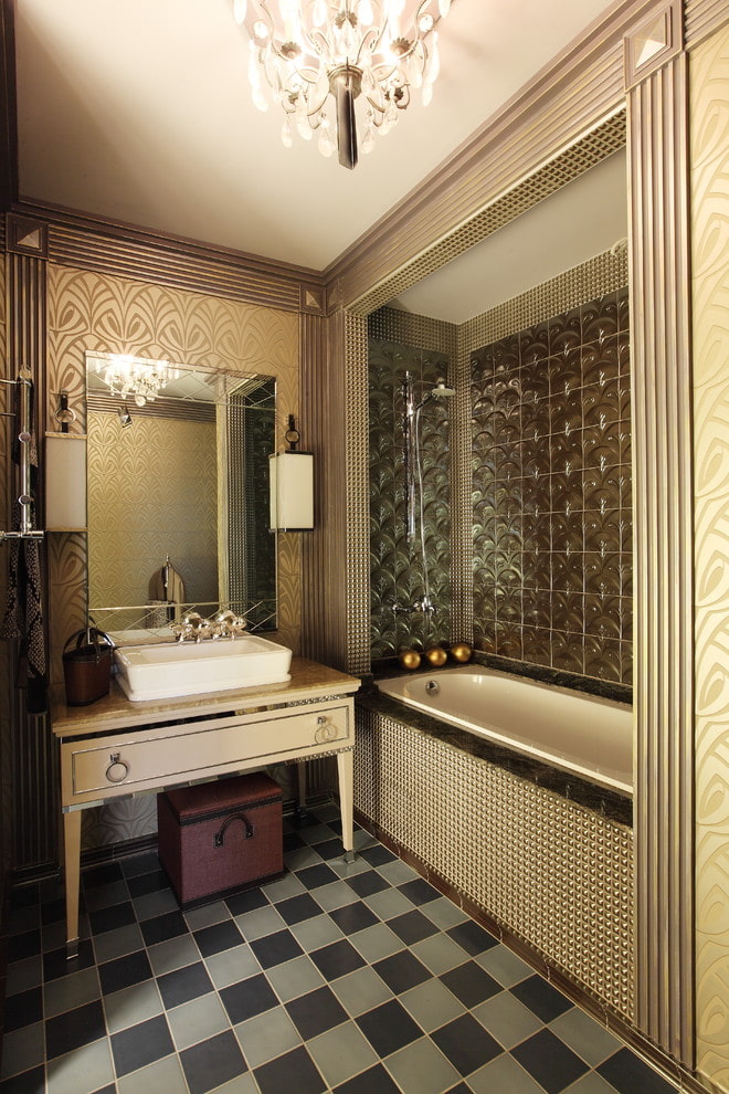 intérieur de la salle de bain dans un style art déco