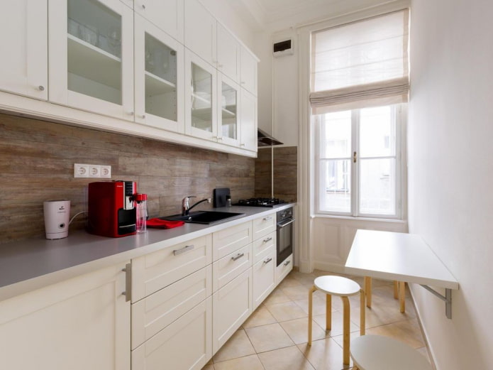 design de interiores de cozinha estreita