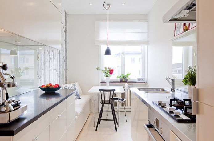 textile interior design narrow kitchen