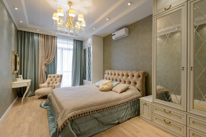 neoclassical bedroom interior