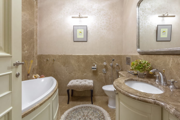 Neoclassical style bathroom interior