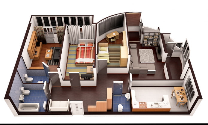 disseny de l'apartament de 4 habitacions