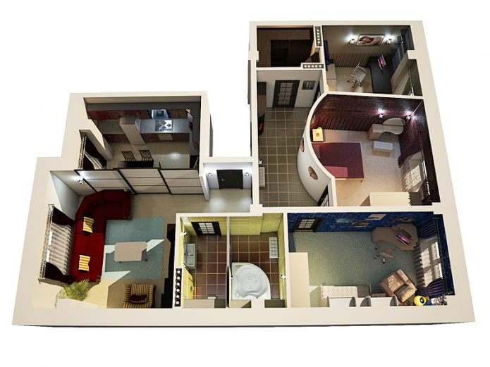 disseny de l'apartament de 4 habitacions