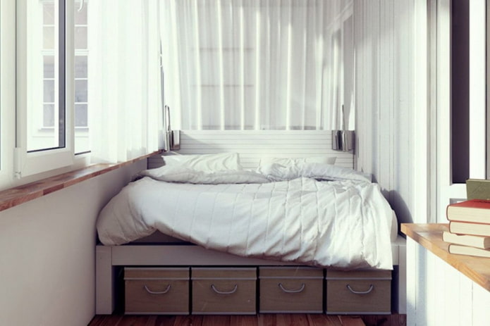 การออกแบบพื้นที่ห้องนอนบนระเบียง
