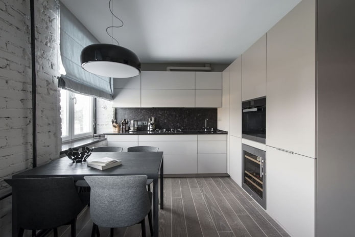 minimalistisk grå interiör