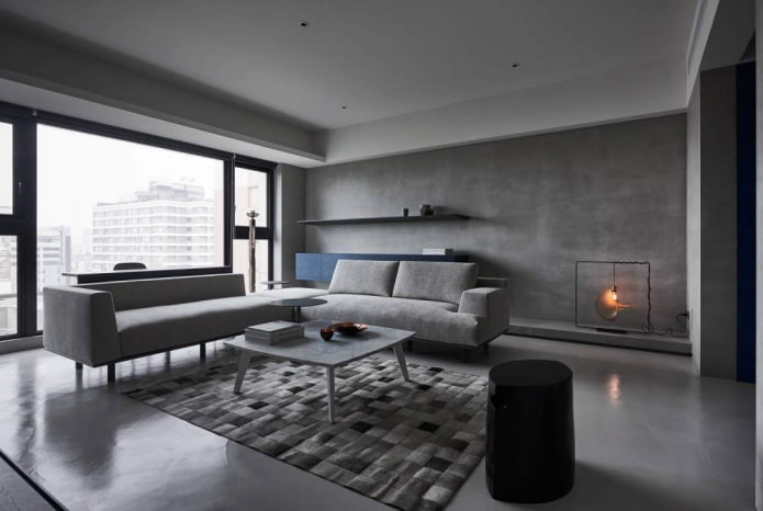 intérieur gris minimaliste