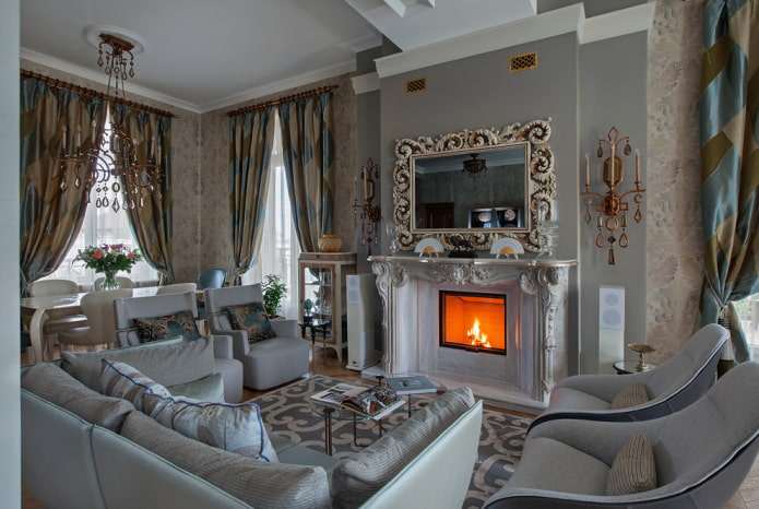 gray interior in classic style