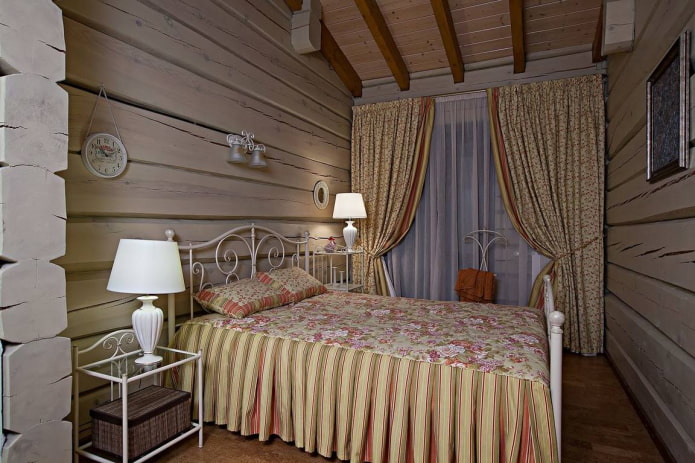 Provence style log home interior