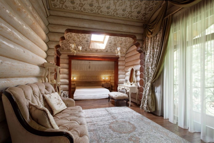 chambre dans une maison en bois