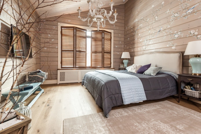 mobilier et décoration à l'intérieur d'une maison en bois
