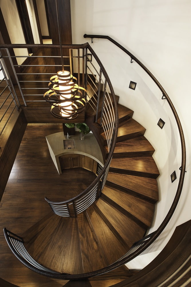 lighting stairs in the interior of a private house