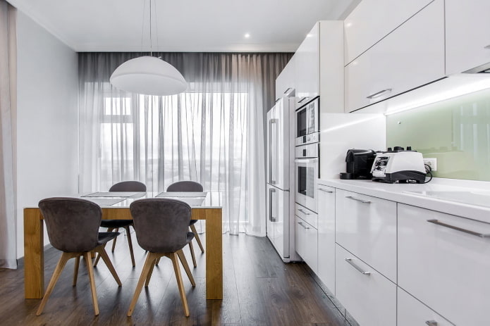 tessuti all'interno della cucina in stile minimalista