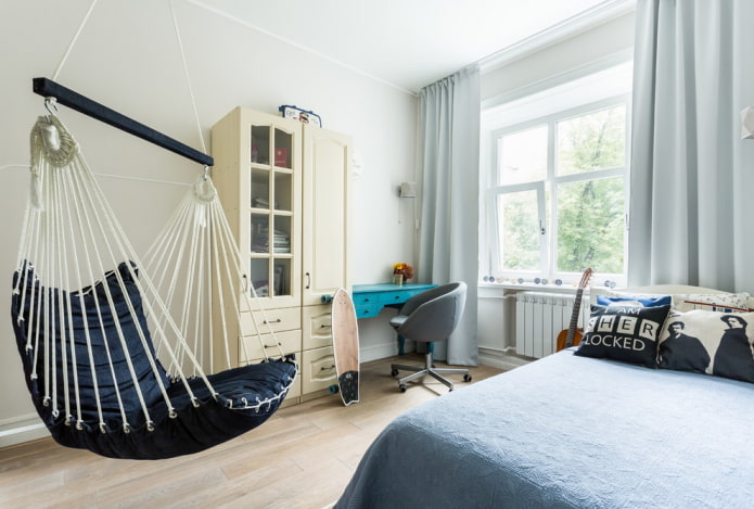 Scandinavian style teenager room interior