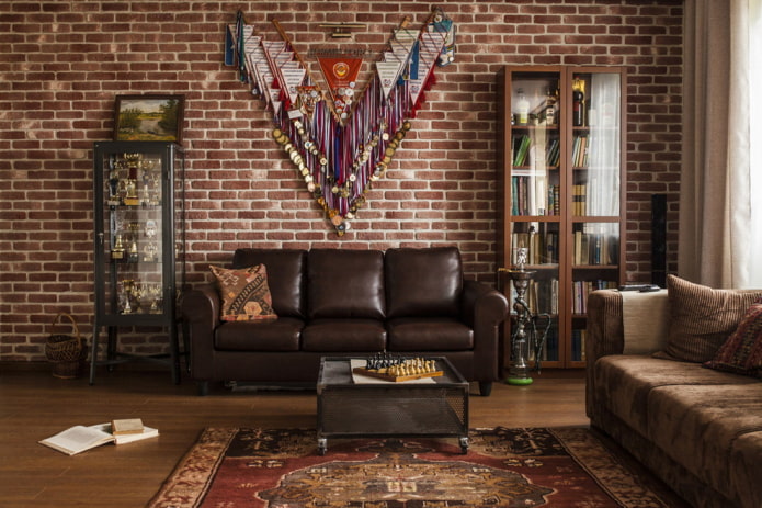 möbler i vardagsrummet i en urban stil