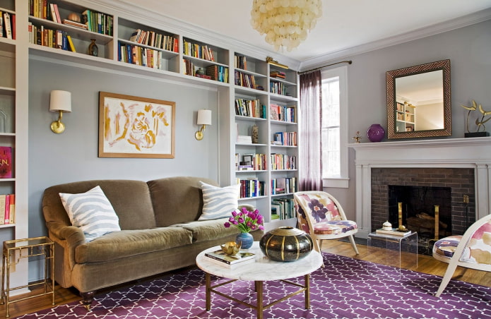 eclectic style living room interior