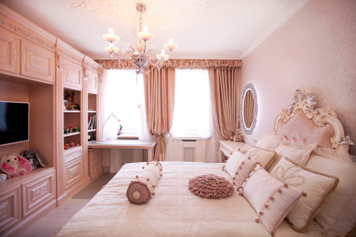 pink bedroom interior for a girl