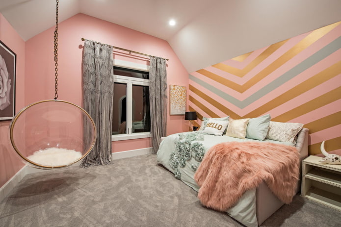 lyserød soveværelse dekoration
