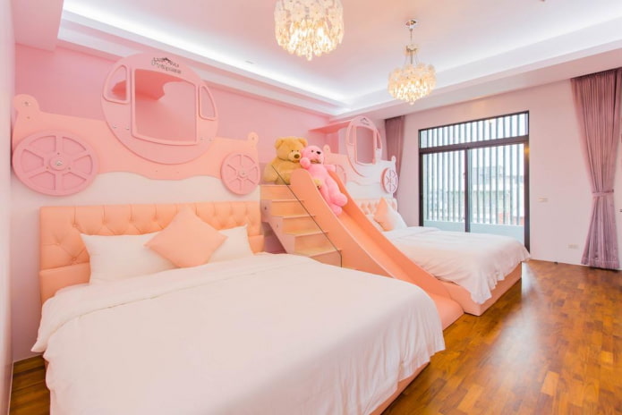 розово осветление на спалнята