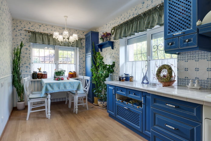 provence blå kjøkken