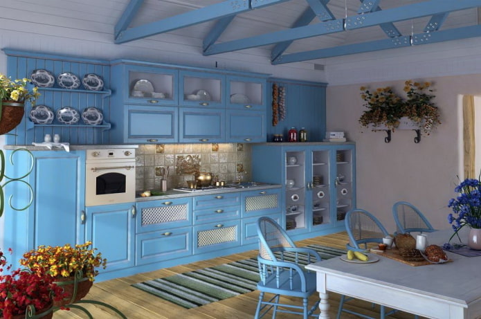 provence blå køkken
