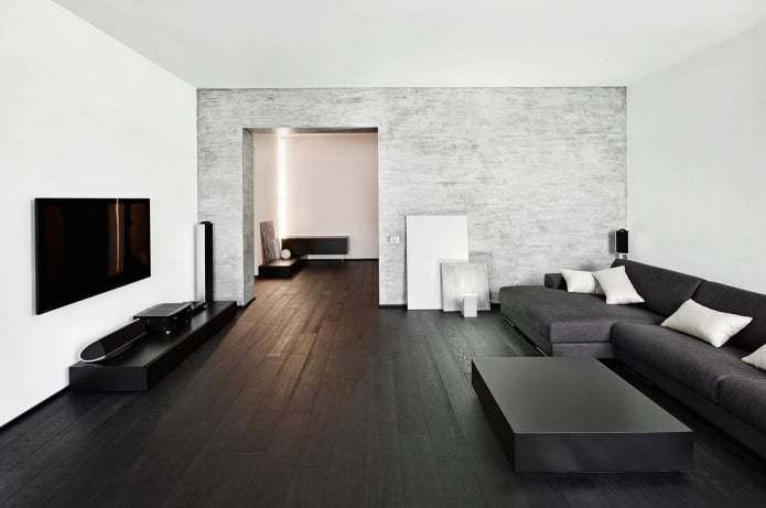 black and white living room decoration