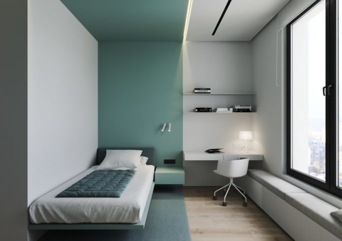 minimalistická modrá detská izba