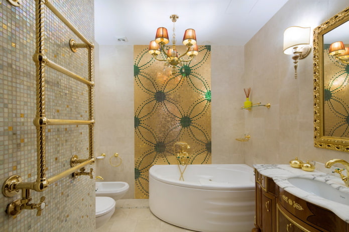 design d'intérieur de salle de bain combiné
