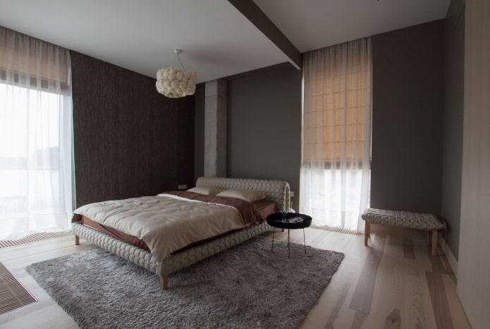 textiles à l'intérieur de la chambre dans un style minimaliste