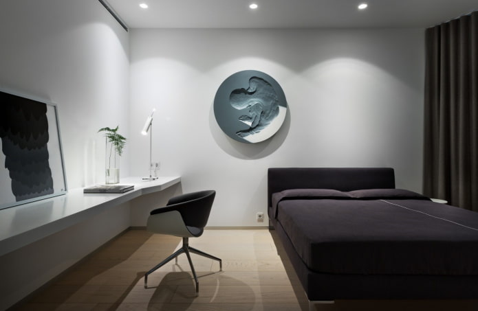 décoration à l'intérieur de la chambre dans un style minimaliste