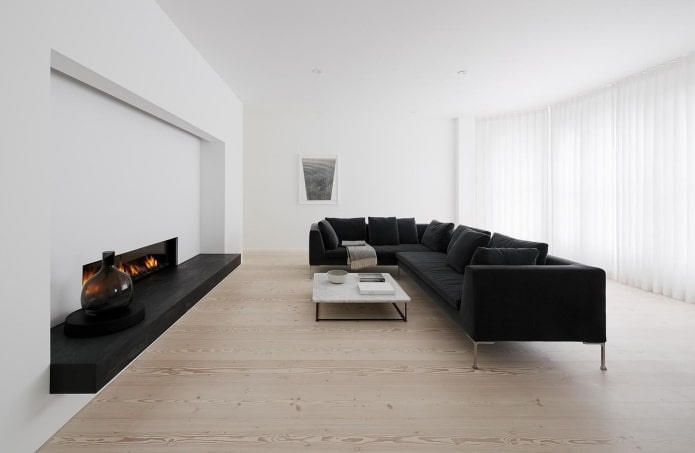 decoración minimalista de la sala de estar