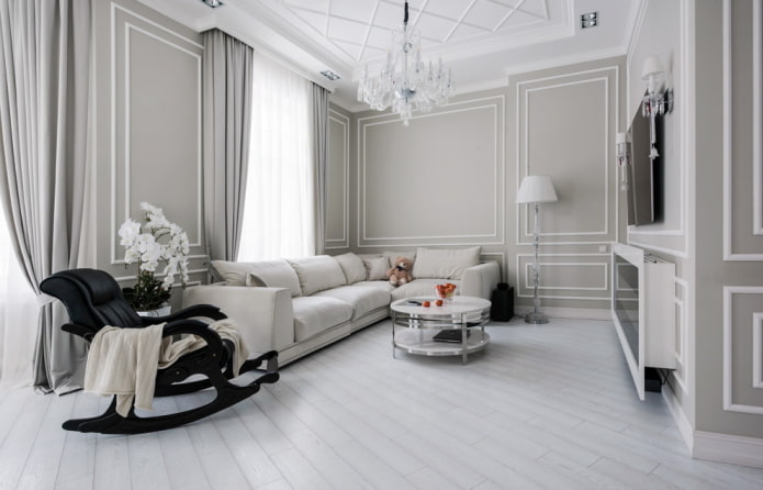 dekorace bílého obývacího pokoje