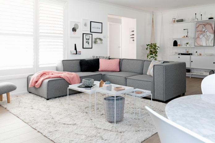 white Scandinavian style living room