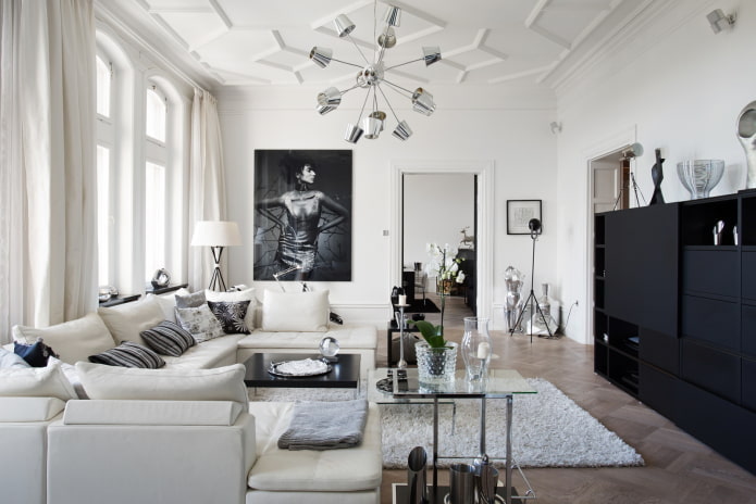 nábytek bílý obývací pokoj