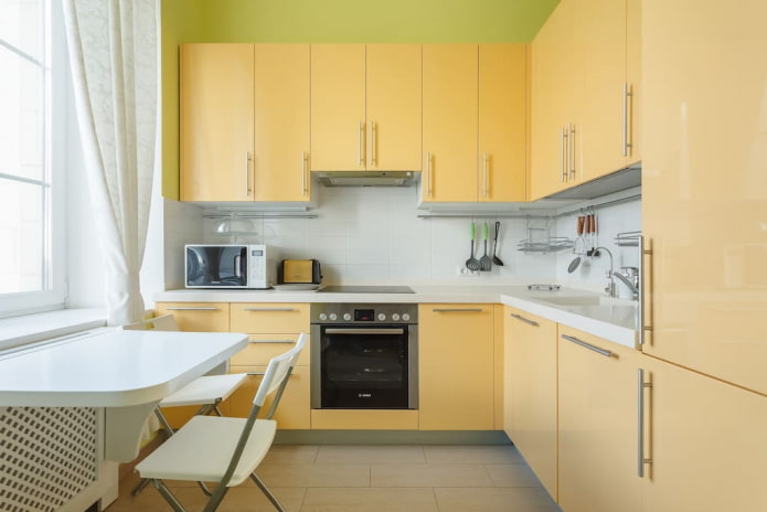 yellow kitchen interior