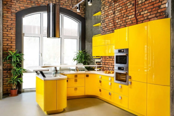 loft yellow kitchen