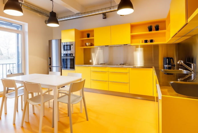 yellow kitchen finish