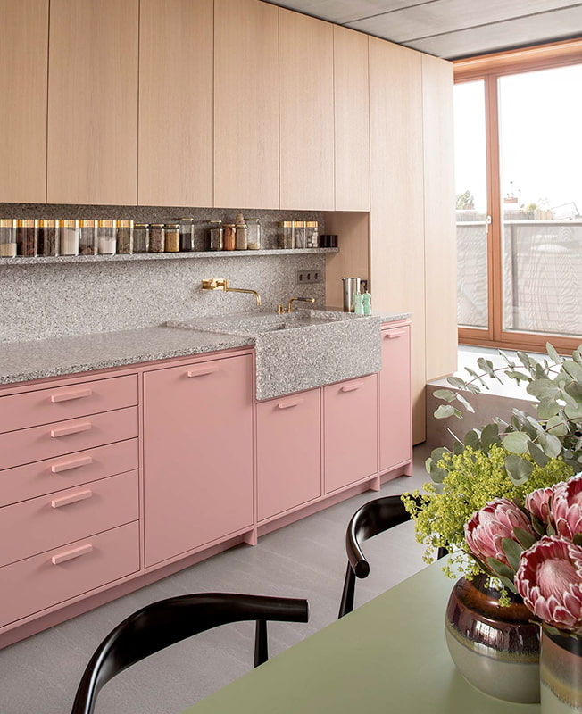 pink kitchen interior