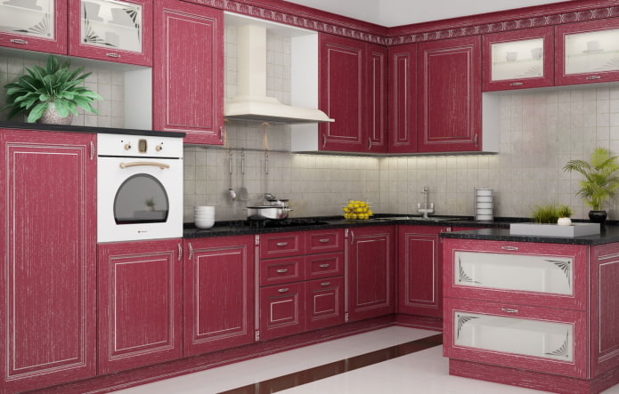 rosa Küche Interieur