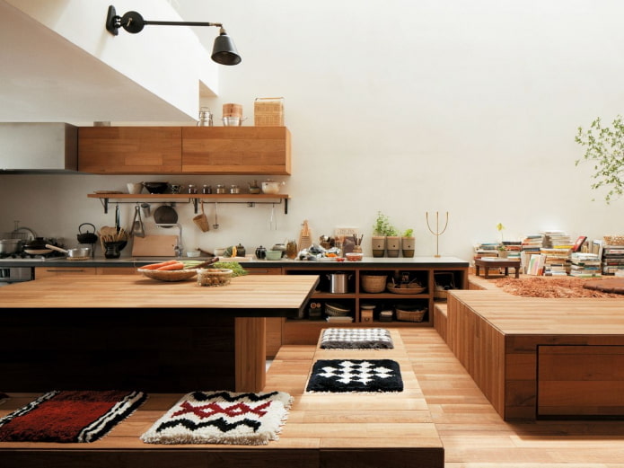 design d'intérieur de cuisine de style japonais